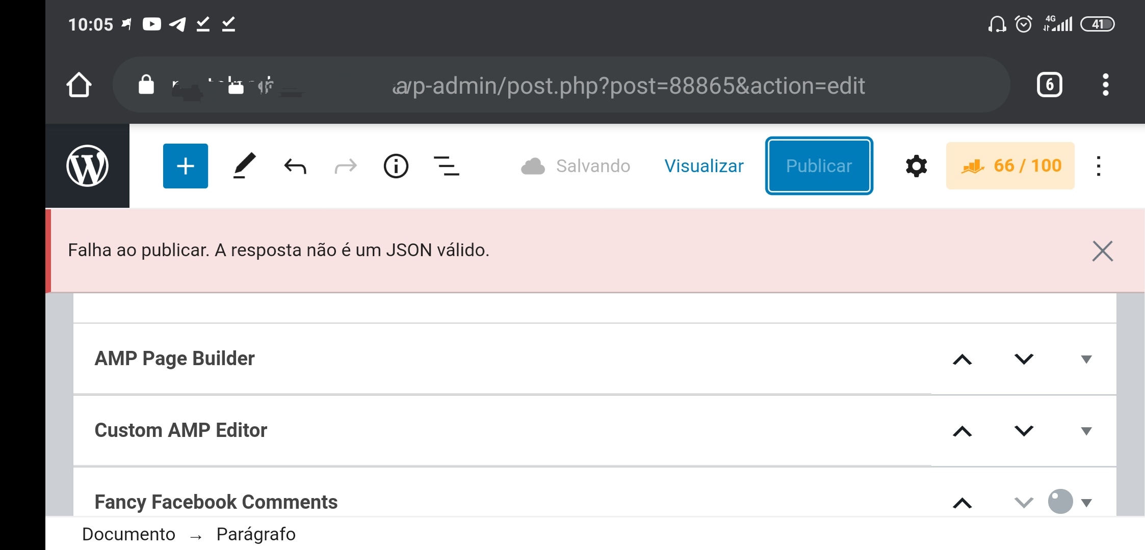 Falha ao publicar. A resposta não é um JSON válido - Wordpress ...